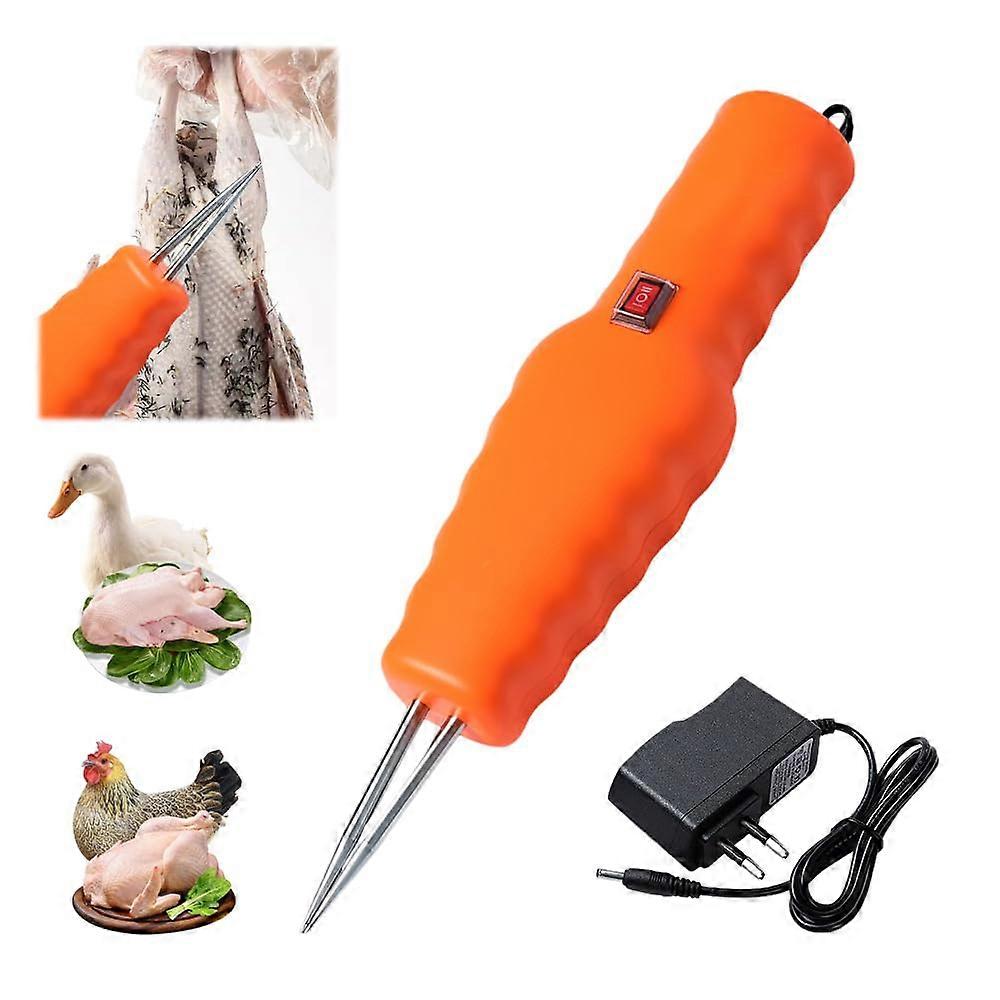 Automatic Poultry Picking Tool for Chicken, Duck, Goose, Bird (Orange)