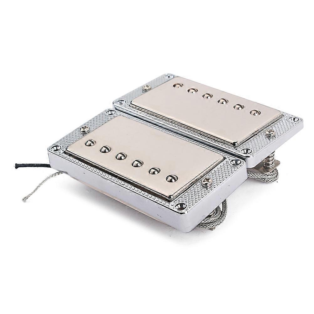 シングルコイルギターピックアップハムバッカーエレキギターシルバー長方形形状取り付けネジ付き2個