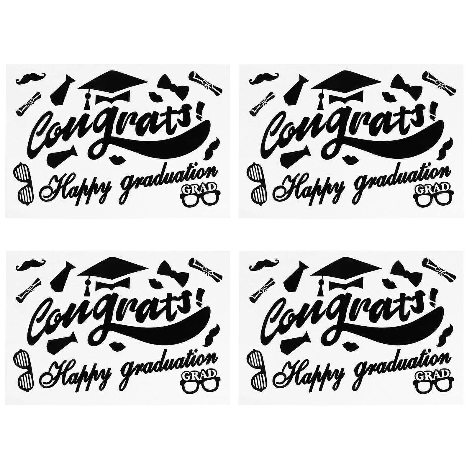 Balloons Letters Graduation Balloon Stickers Party Use Black 30x20cm Decoration 10Pcs