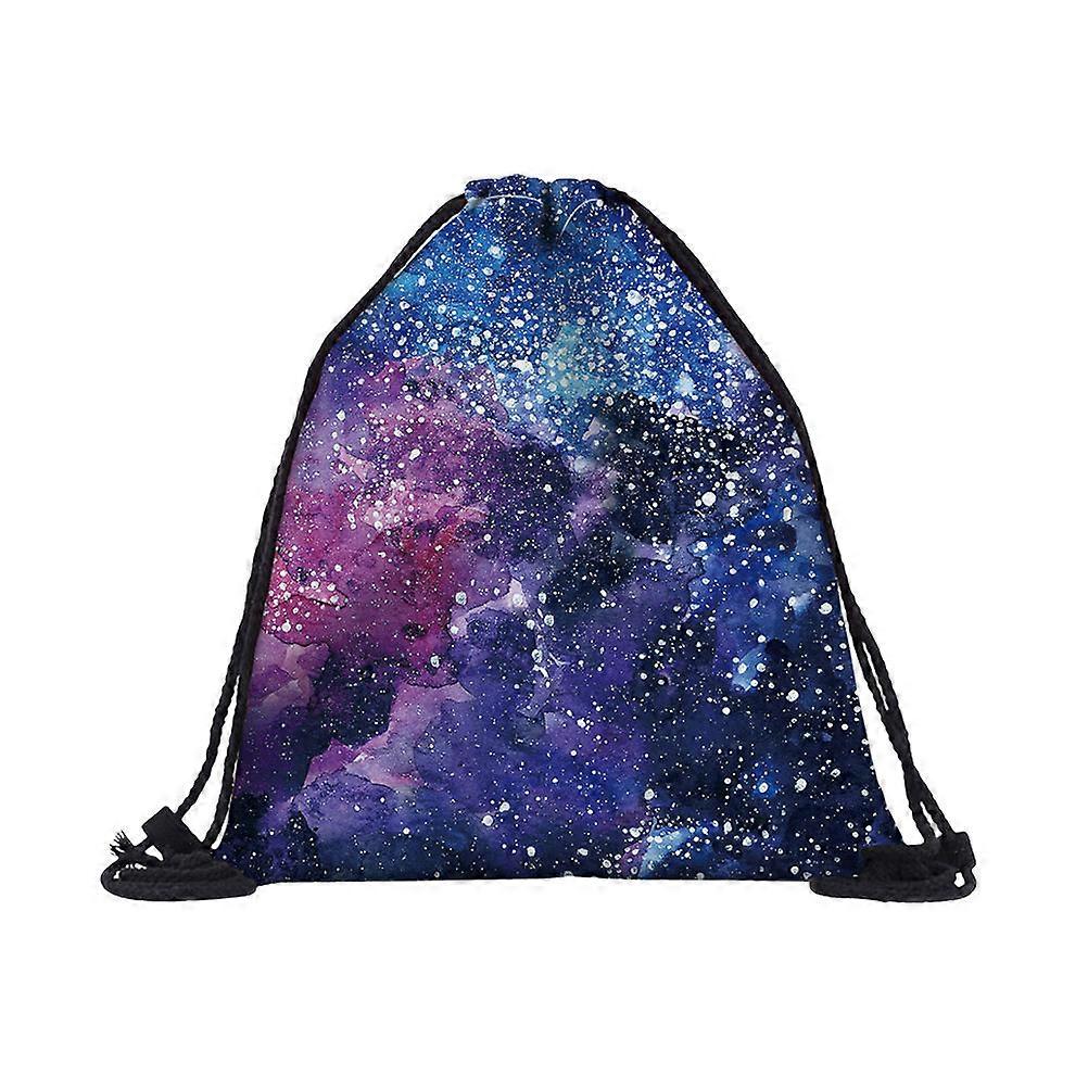 Drawstring Backpack Sky Pattern Portable Storage Bag For Size Polyester