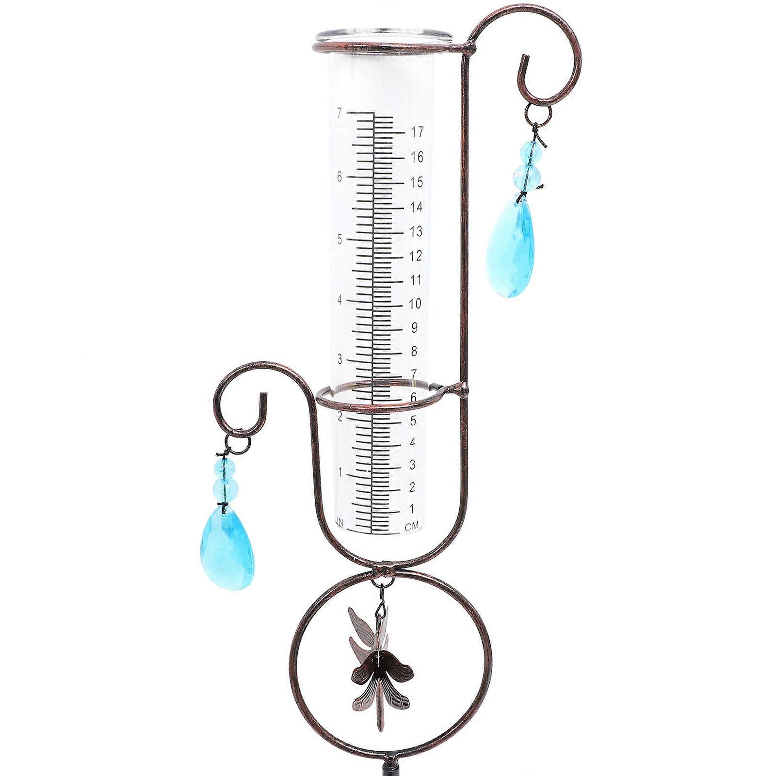 Garden Rain Gauge Lawn Measuring Tool Simple Design PP Material Brown 82x17cm Rainfall Measurement 1Pack