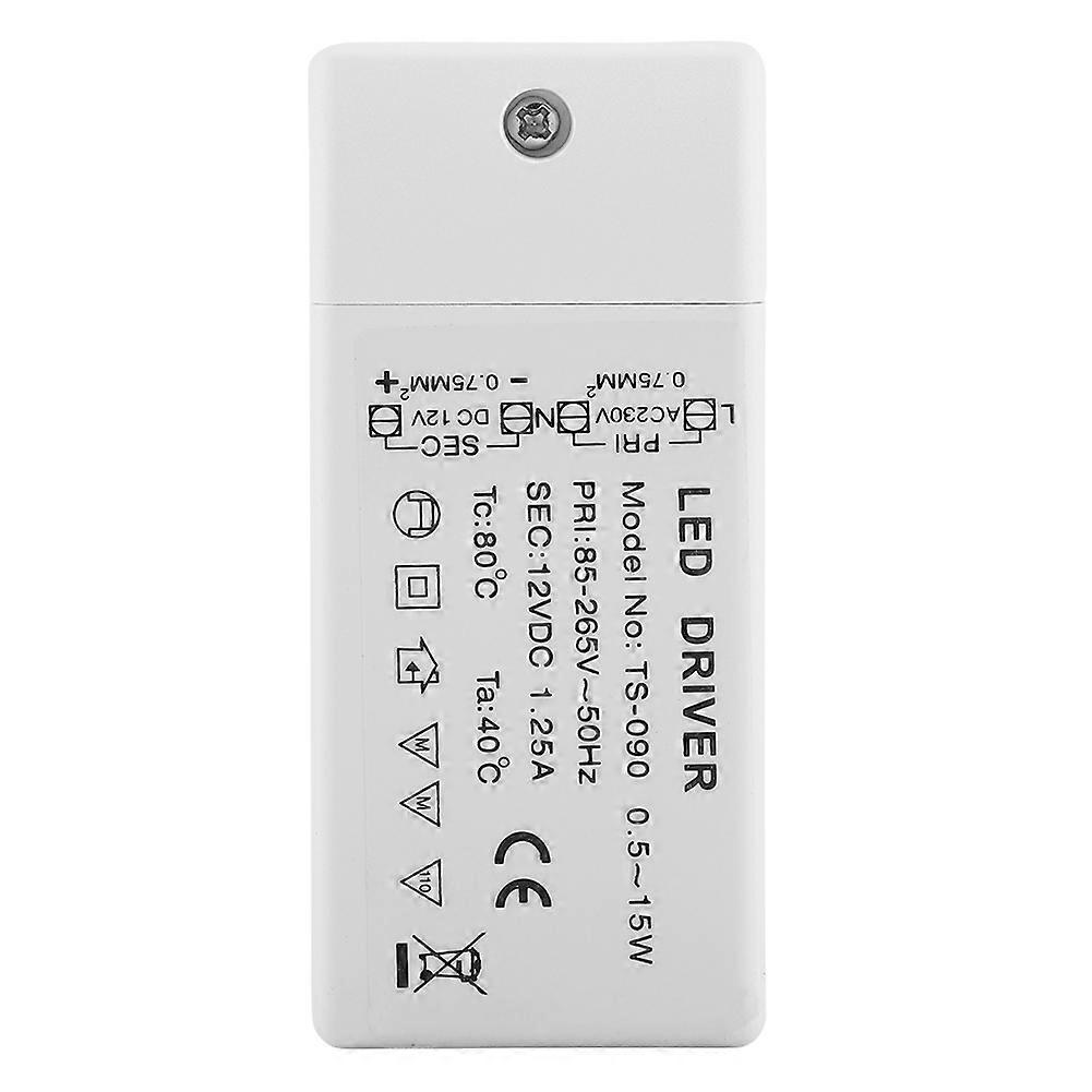 Transformateur d'alimentation pour bande LED SMD, AC 85-265 V vers DC 12 V (15 W)