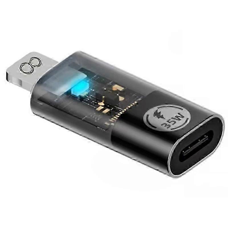 8 Pin Male to Type-C Female PD 35W Fast Charging Adapter with Data Transmission Support