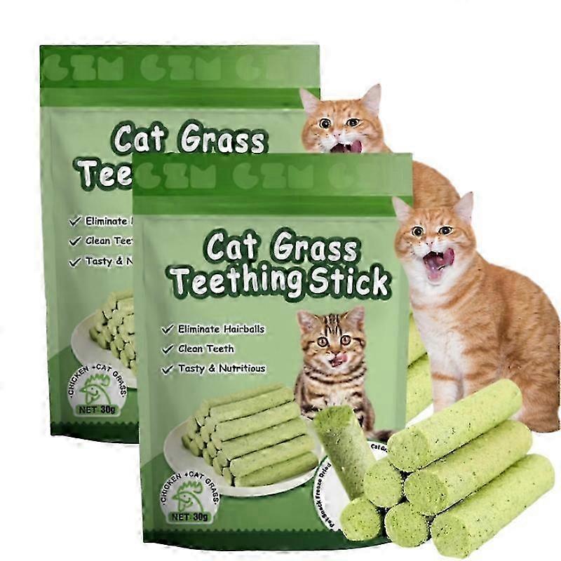 6pcs/bag Cat Grass Teething Stick,Cat Grass Chew Stick,Cat Dental Sticks,Cat Chew Sticks,Cat Dental
