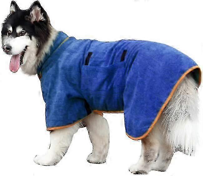 Super Absorbent Dog Drying Coat - Microfiber Towel Robe for Quick Drying Pet Bathrobe