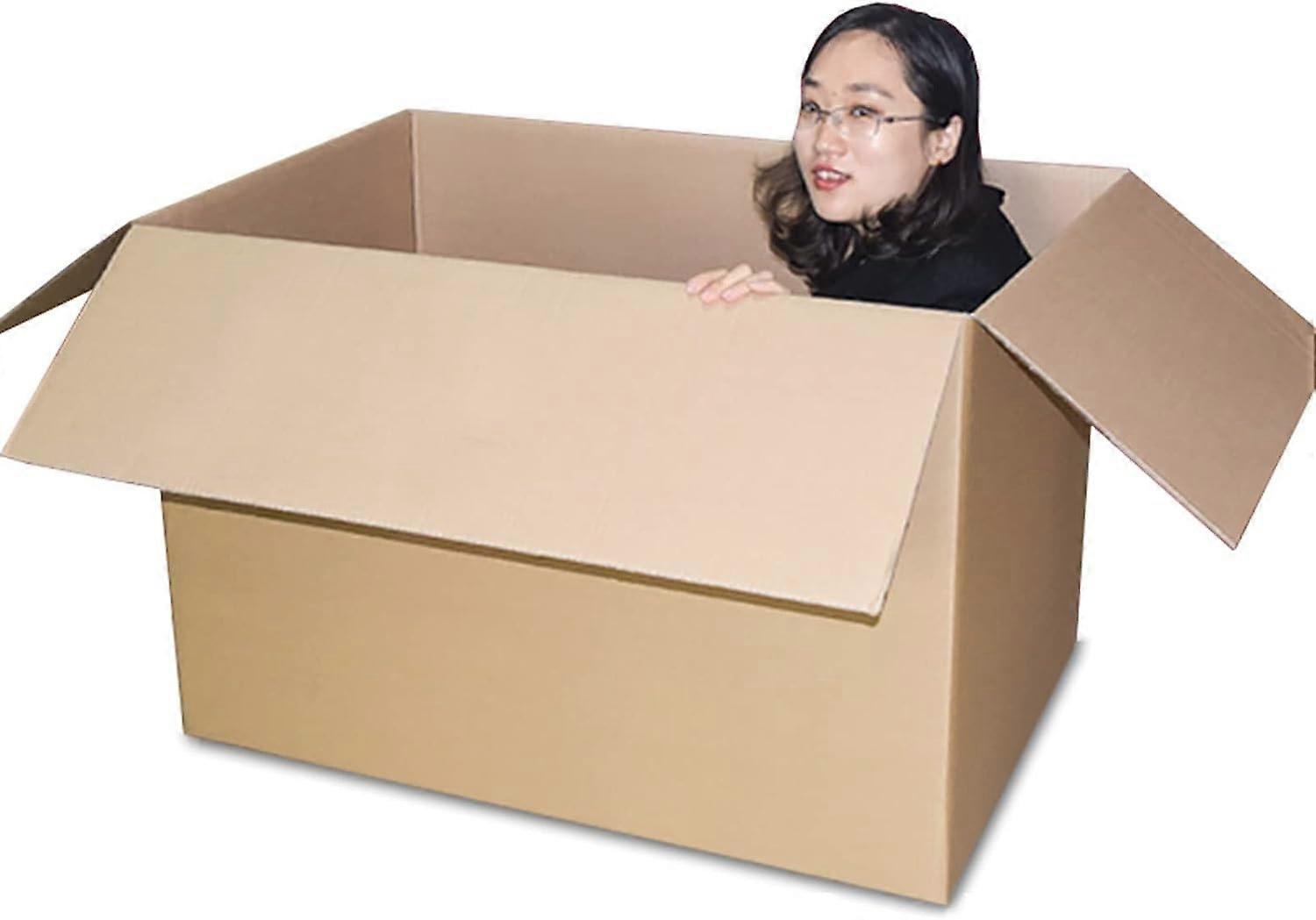 Brown corrugated cardboard boxes 5pack, cartons for mailing packaging, moving, 100/90 cm
