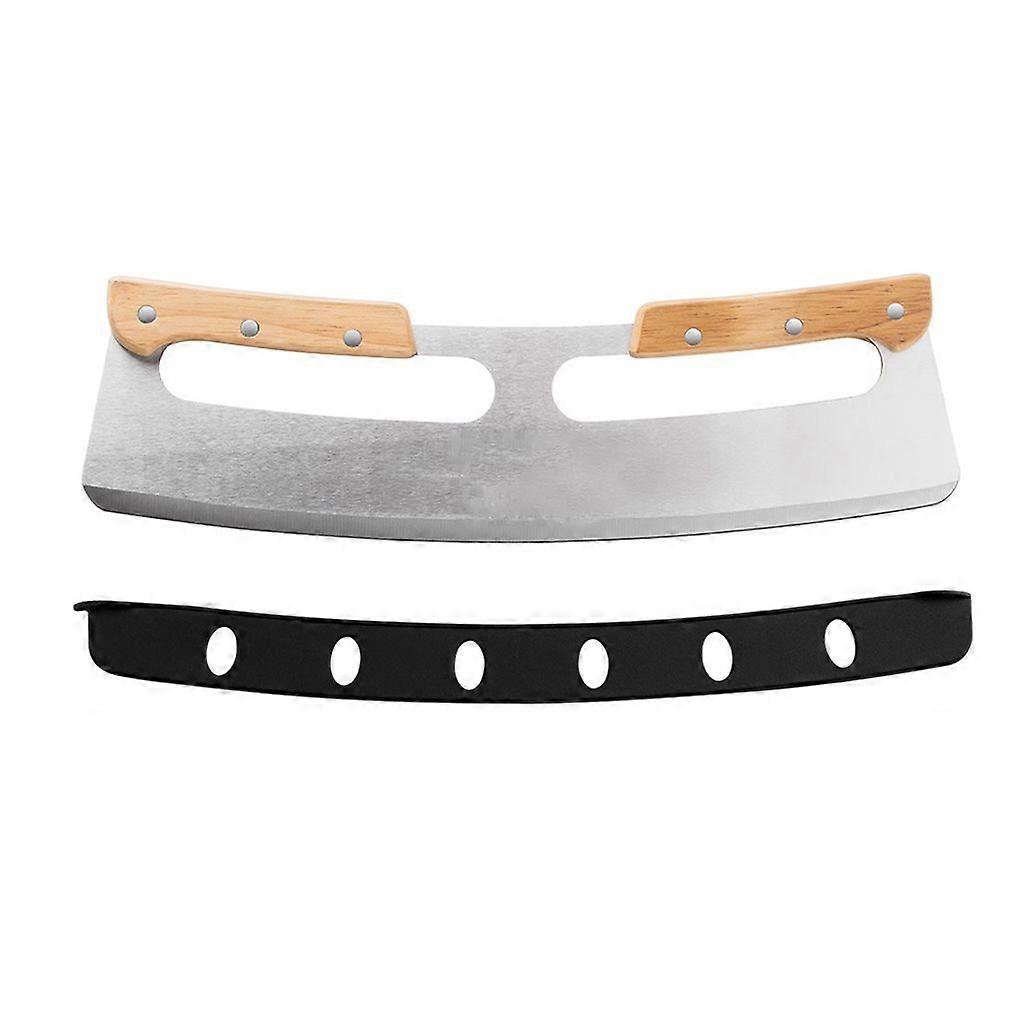 Labor-saving stainless steel double-handled pizza cutter, practical household rust-proof pizza divider