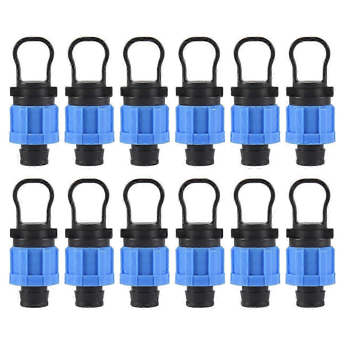 12 Pcs Drip Irrigation Tubing End Cap Plug 1/2 Inch Universal End Cap Fitting, Compatible with 16-17 Edition 0709