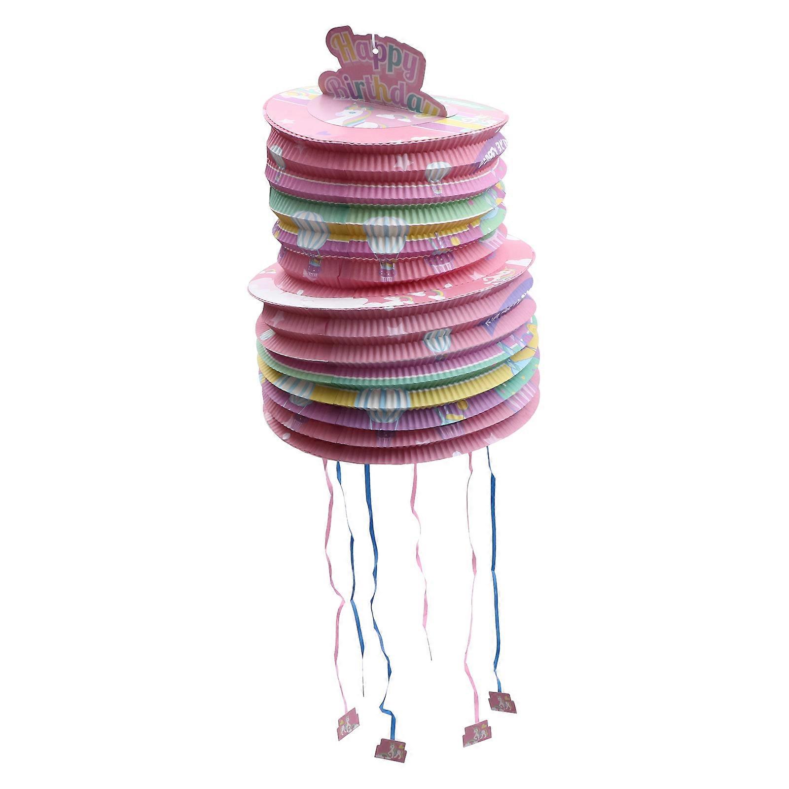 Birthday Party Pinata Filler Candy Filler Breakable Air Balloon Shape Pink 75.00X27.50X27.50CM 1Pack