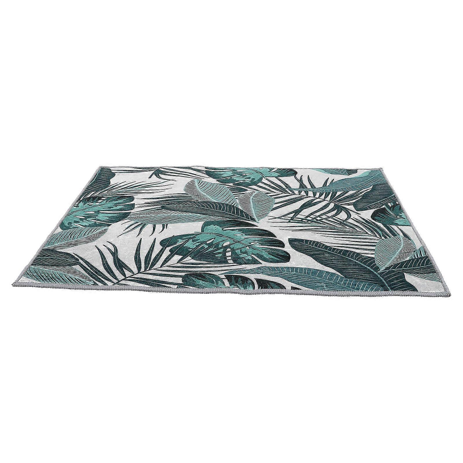 Square Floor Mat Natural Style Carpet Dust-Proof Polyester 60x40cm 1Pack