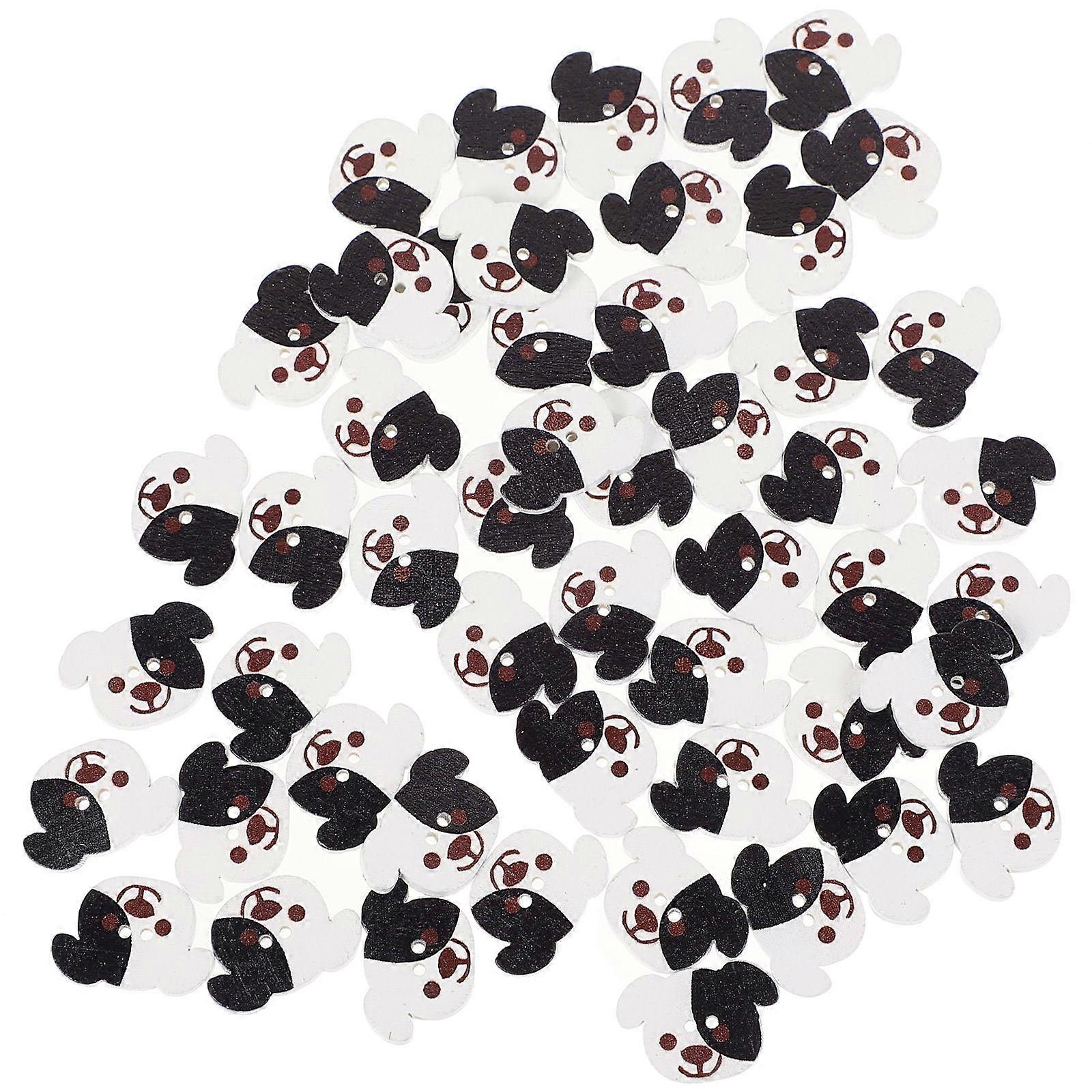 100pcs Multi Colored Dog Design Sewing Buttons for DIY Craft Projects Durable Synthetic Material