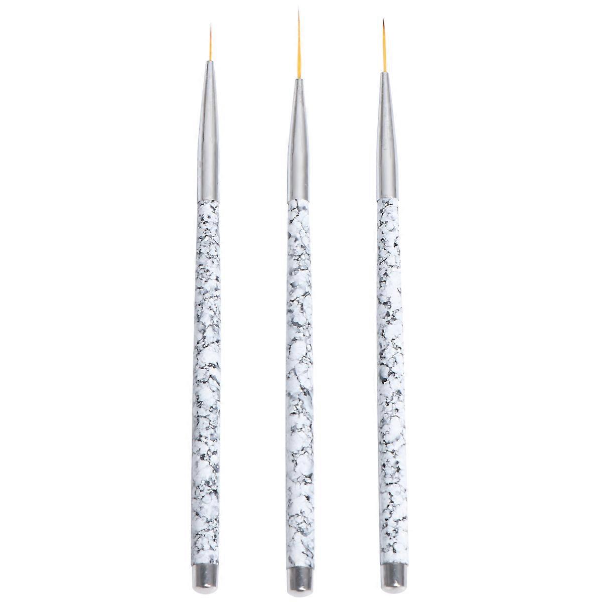 Nail Brushes Set Manicure Tools For Personal Users Dotting High Accuracy 20Mm 3Pcs