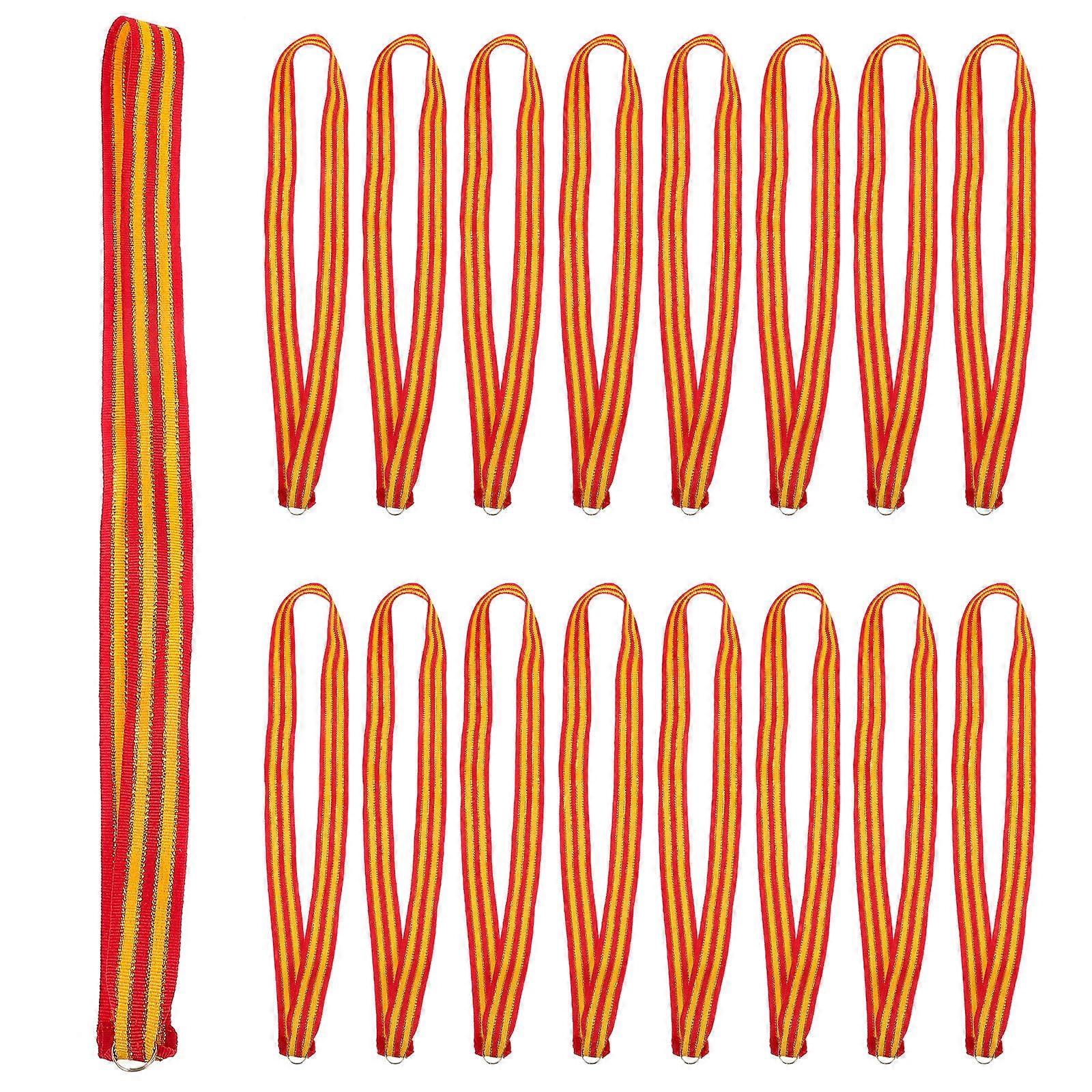 Medal Lanyards Secure Medal Attachment Party Celebration Polyester Cotton Alloy 17.1×0.9×0.3in 20Pcs