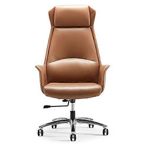 Office chair, desk chair, swivel chair, backrest, leather, thick padding, and design with headrest and lumbar support for home and office, coffee