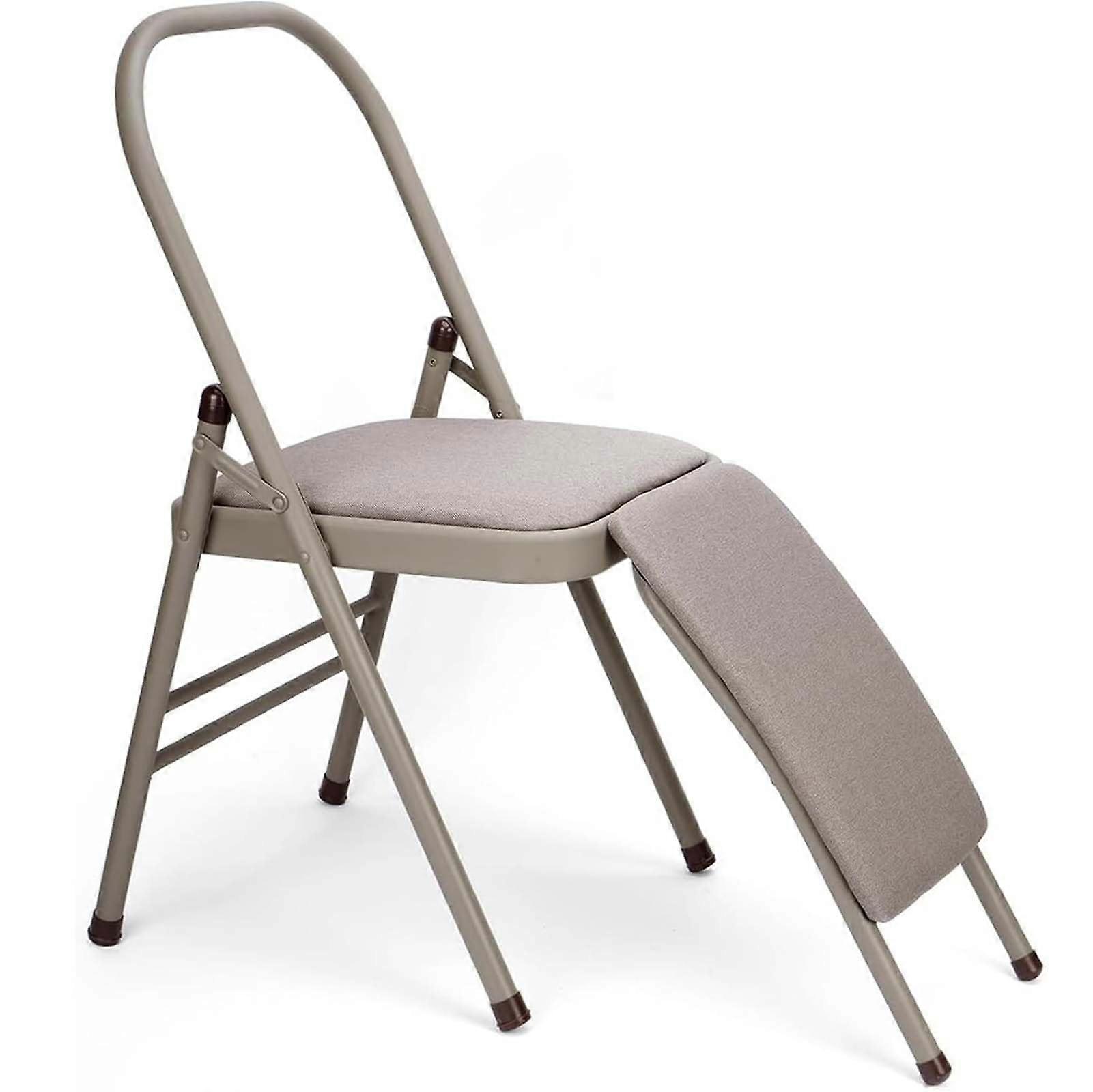 Yoga Chair with Lumbar Support Multifunctional Durable Backless Leather Foldable