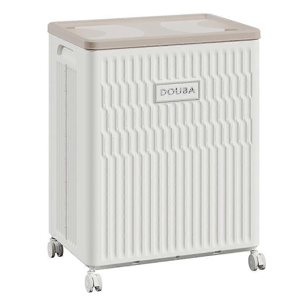 Foldable Clothes Storage Box with Wheels Large Capacity Plastic Laundry Basket Quilt Organizer