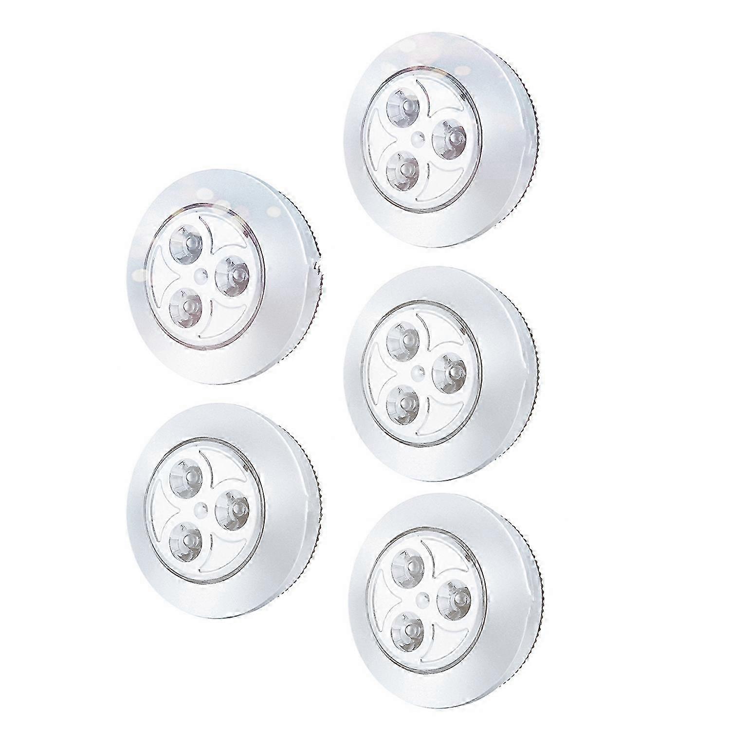 5 kpl LED-akkukäyttöinen langaton yöhanapainallus Lamp Stick-On Push Safe -valot käytävälle KitchEdition 0711