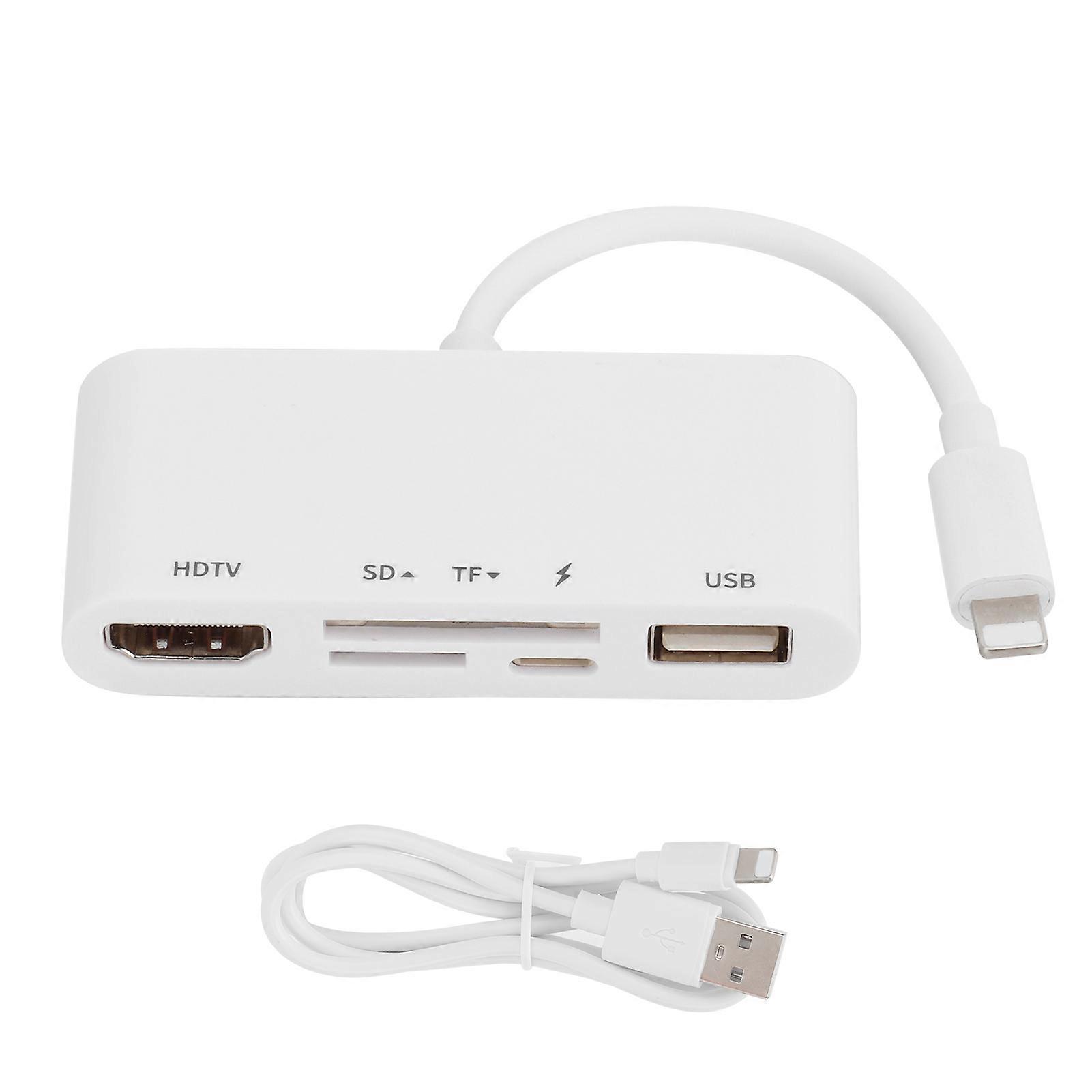 5 In 1 Hub Fast Charge TF Digital Card Reader OTG Adapter for iPhone X XR XS 11Pro