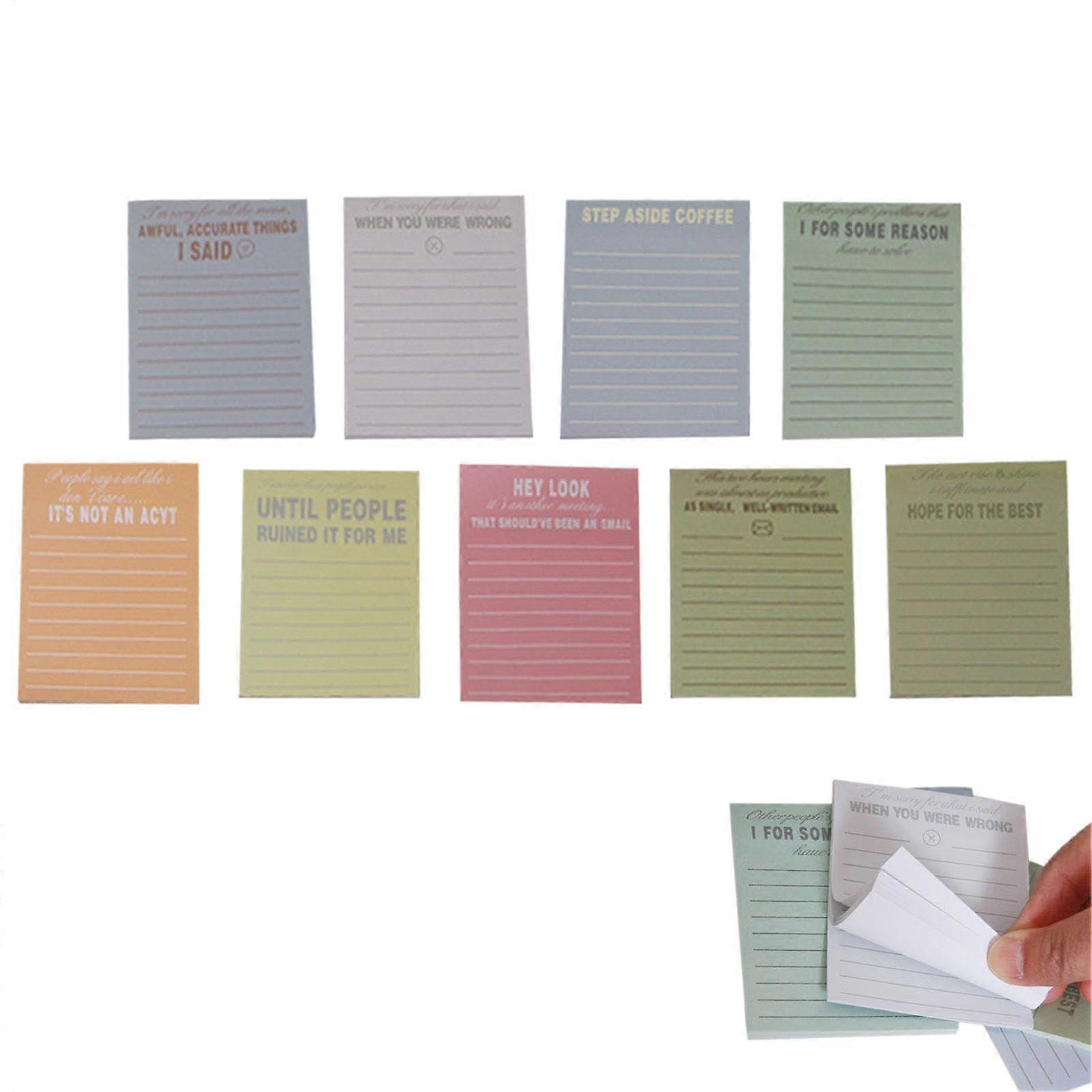 Colorful sticky notes set, sticky notes pad for notepad, 270 sheets, practical sticky notes, 9 x cute rectangular sticky notes.