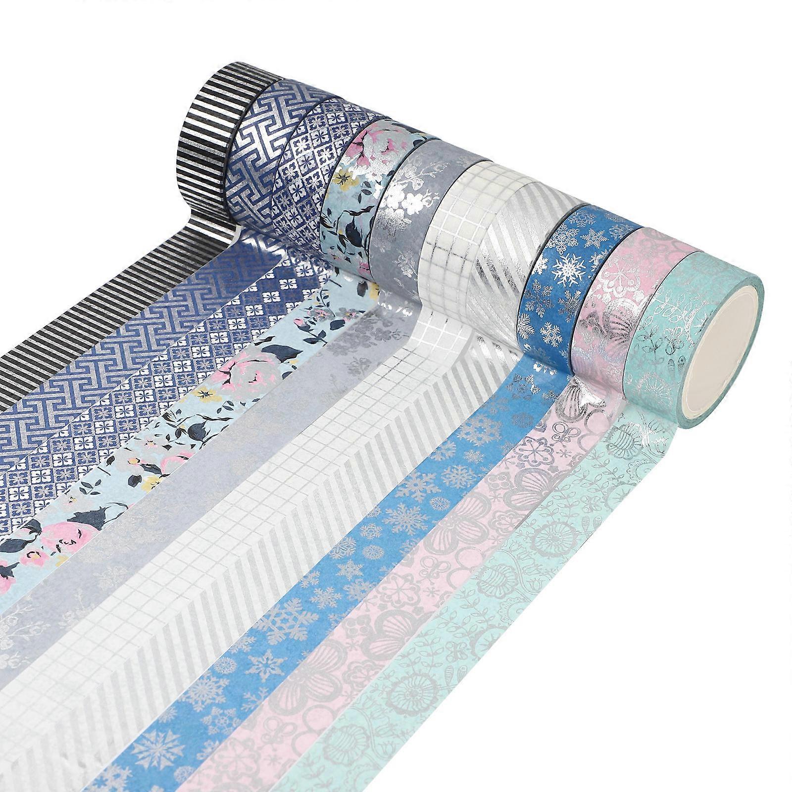 Washi Tape Japanese Paper Decorative Craft For Hand Accounts Assorted Color 1.5x500cm Easy to Paste and Cut 10 Rolls