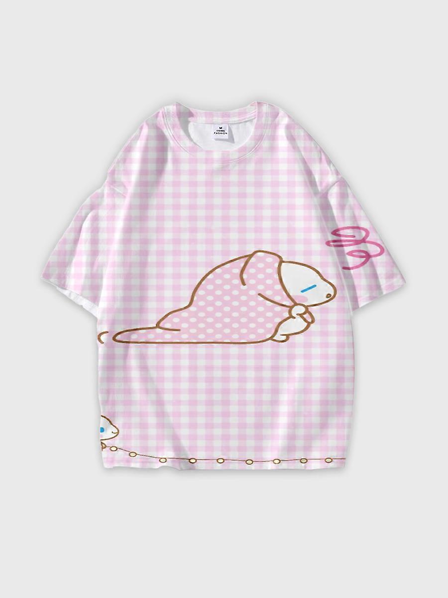 T-shirt round neck Pattern loose short sleeve JW1017