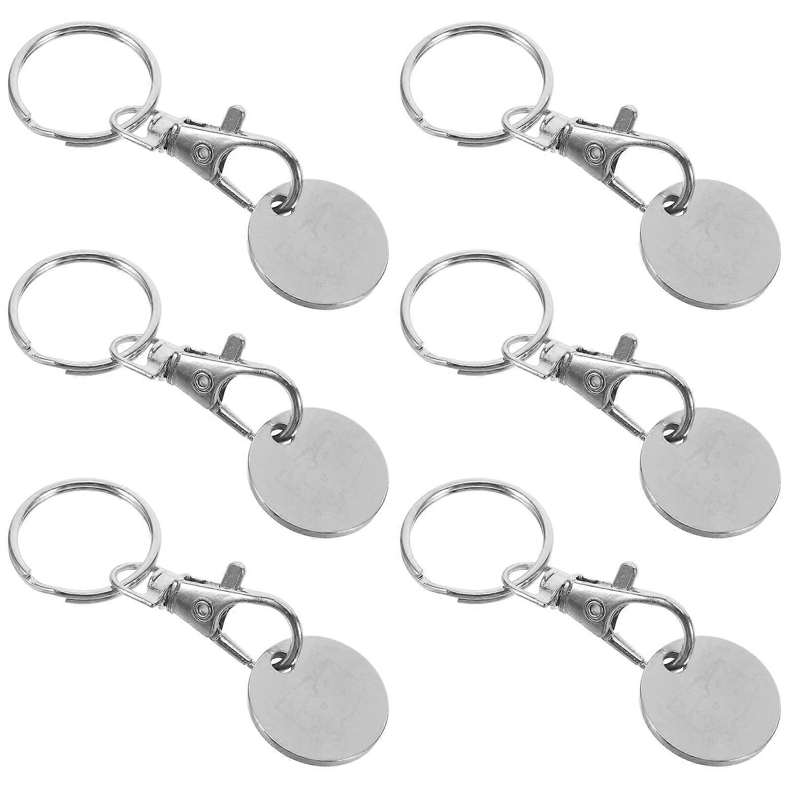Trolley Token Keyrings Durable Material Practical Use Easy Detachment Stylish Appearance 6Pcs