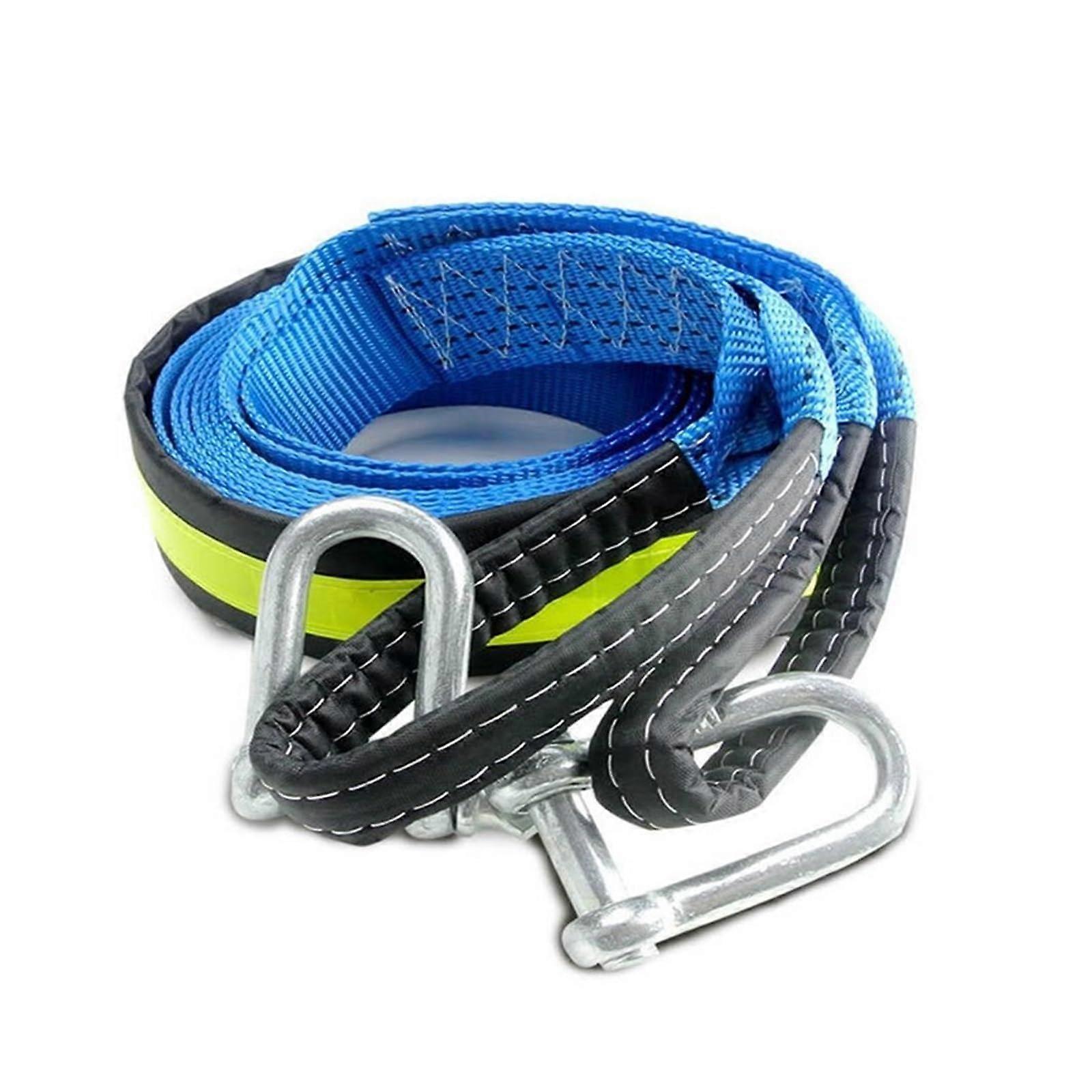 5M 8 Ton Heavy-Duty Tow Strap with Hooks for Off-Road Recovery and Emergency Towing for Large Vehicles