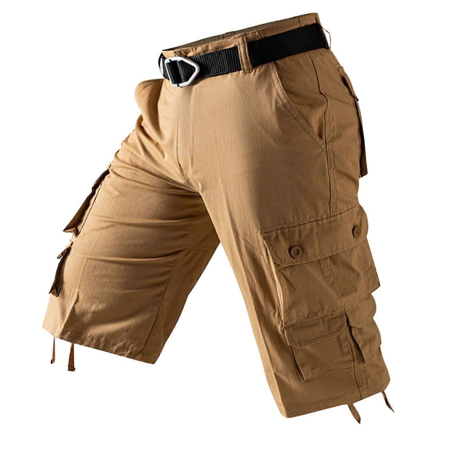 Men's Cargo Shorts Solid Color Bermuda Casual MultiPocket Leisure Pants Ref: 2337