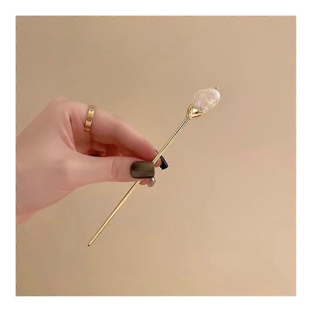 1 Piece Chinese Style Hair Pin Twisted Hair Simple Modern Spiral Hairpin Daily Hair Pin (Color: Golden)