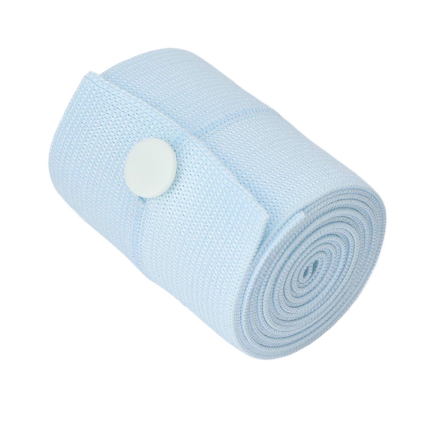Elastic Bandage Wrap Rolls Sports Reusable Button Fix Compression Bandage for Wrist Ankle Blue