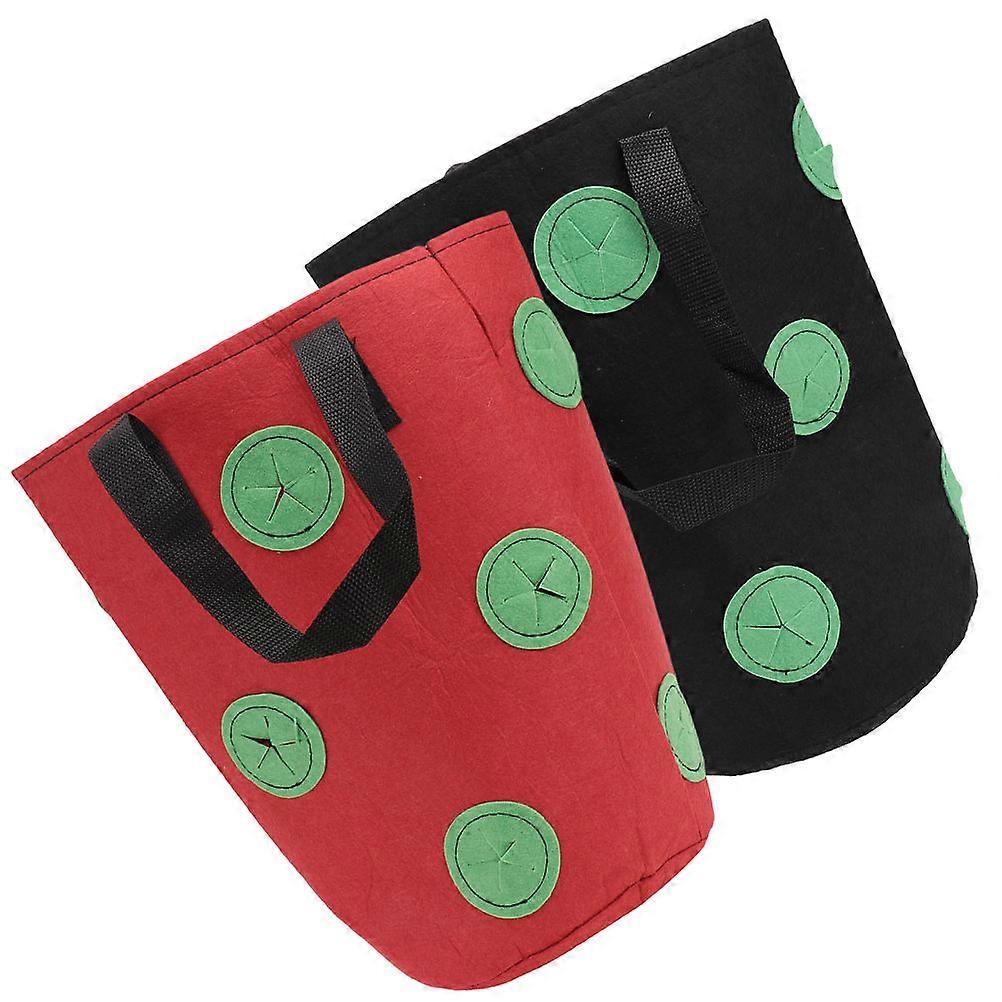 Upside Down Strawberry Planter with Good Drainage and Air Permeability for Outdoor Plants in Assorted Color Nonwoven Fabric 2Pcs