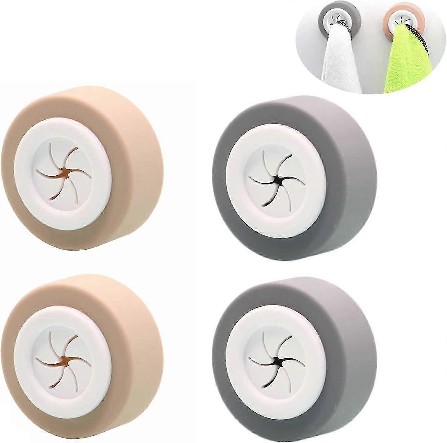 XHX هوك ABS منشفة الرف ذاتية اللصق لا حفر جولة كليب المطبخ الحمام 4 قطع