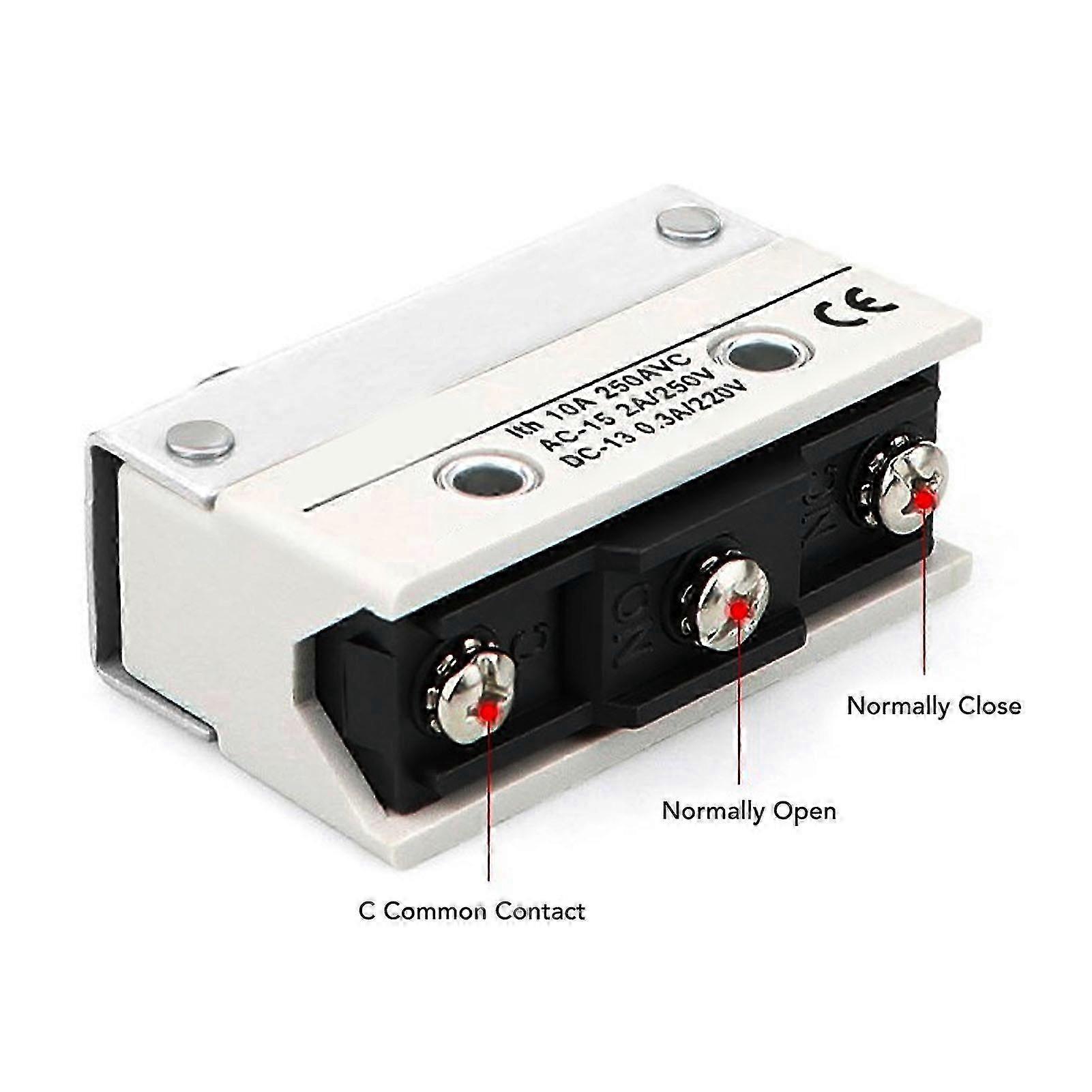 2PCS Micro Switches with Spring Roller Lever - NO/NC 250VAC Travel Limit Switch for Mechanical Devices & Automation