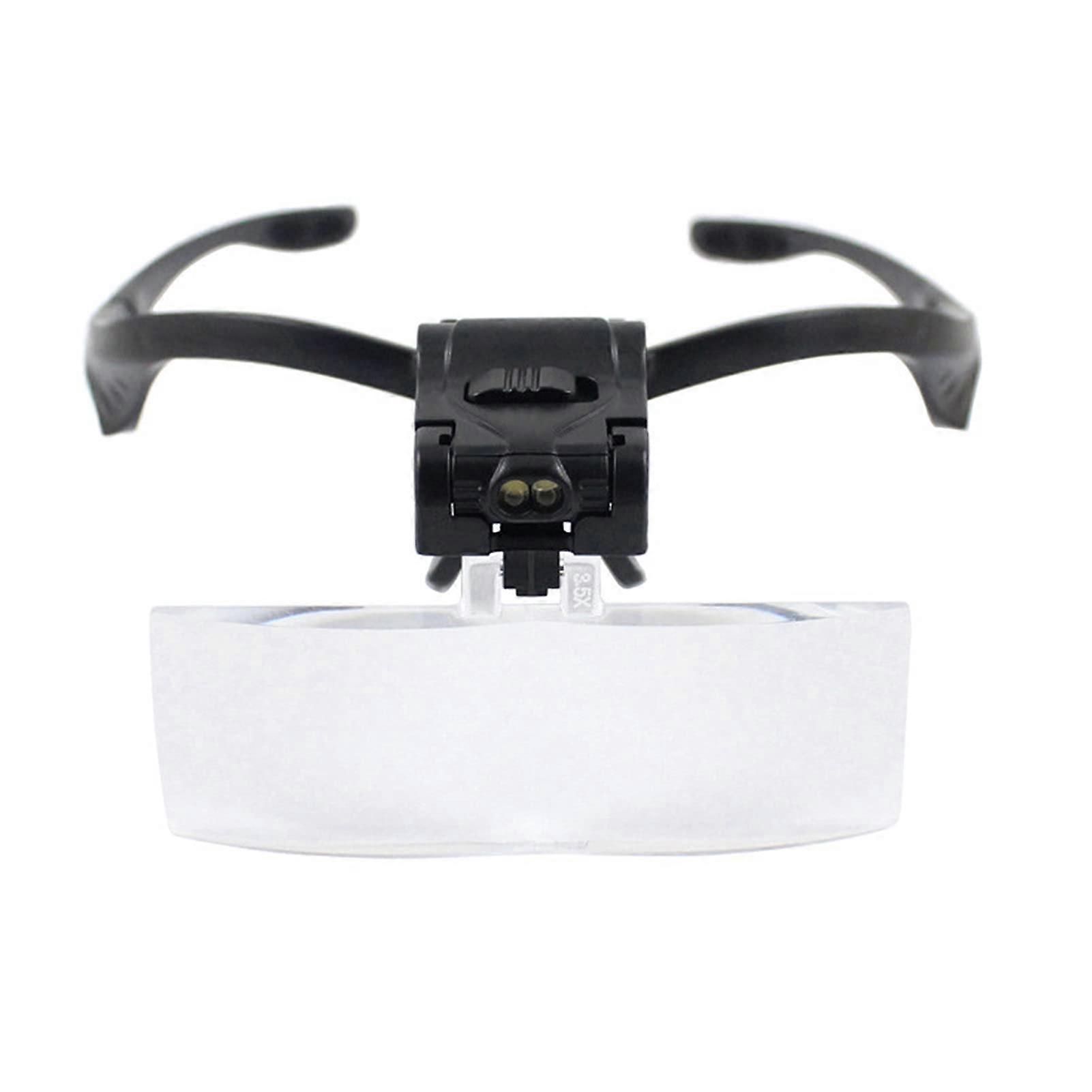 Headband magnifying glasses, 1.0/1.5/2.0/2.5/3.5x adjustable 5lens magnifier with lights