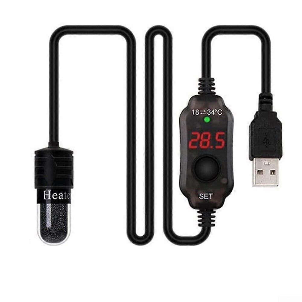 13L Mini Aquarium Heater with USB Port Thermostatic Aquarium Heater 13L Adjustable Temperature 1834°C Auto ShutOff 10W