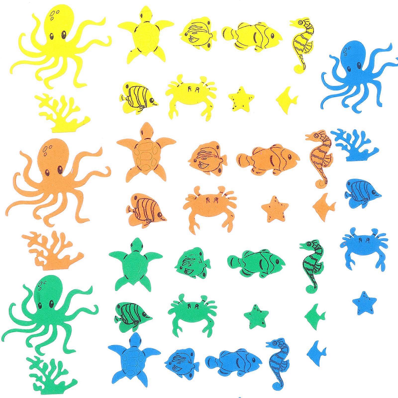 Bathroom Decals for Walls Irregular Shapes Self-Adhesive Childrens Bedroom Decor 44Pcs