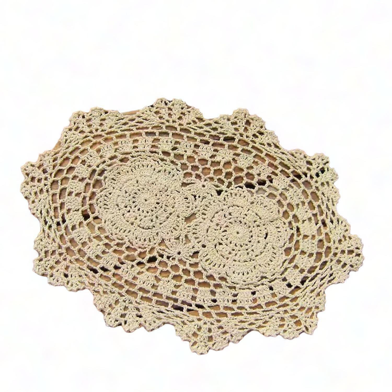 Beige Crochet Placemats - Handmade Table Decor for Elegant Dining