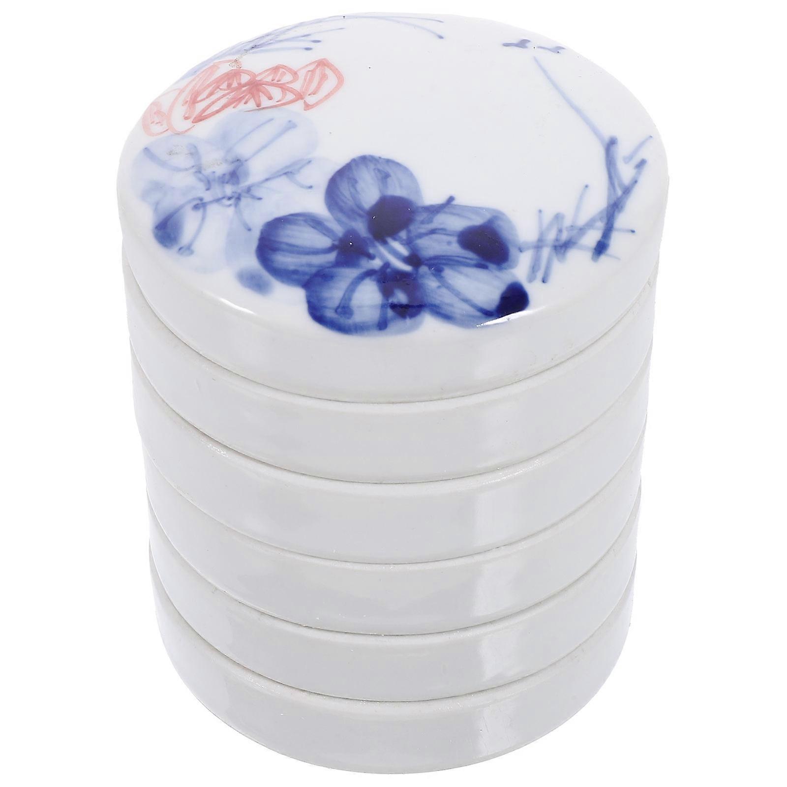 Ceramic Palette for Watercolor Gouache Color Tray Practical Design Low Water Absorption 10X8X8CM 1Set