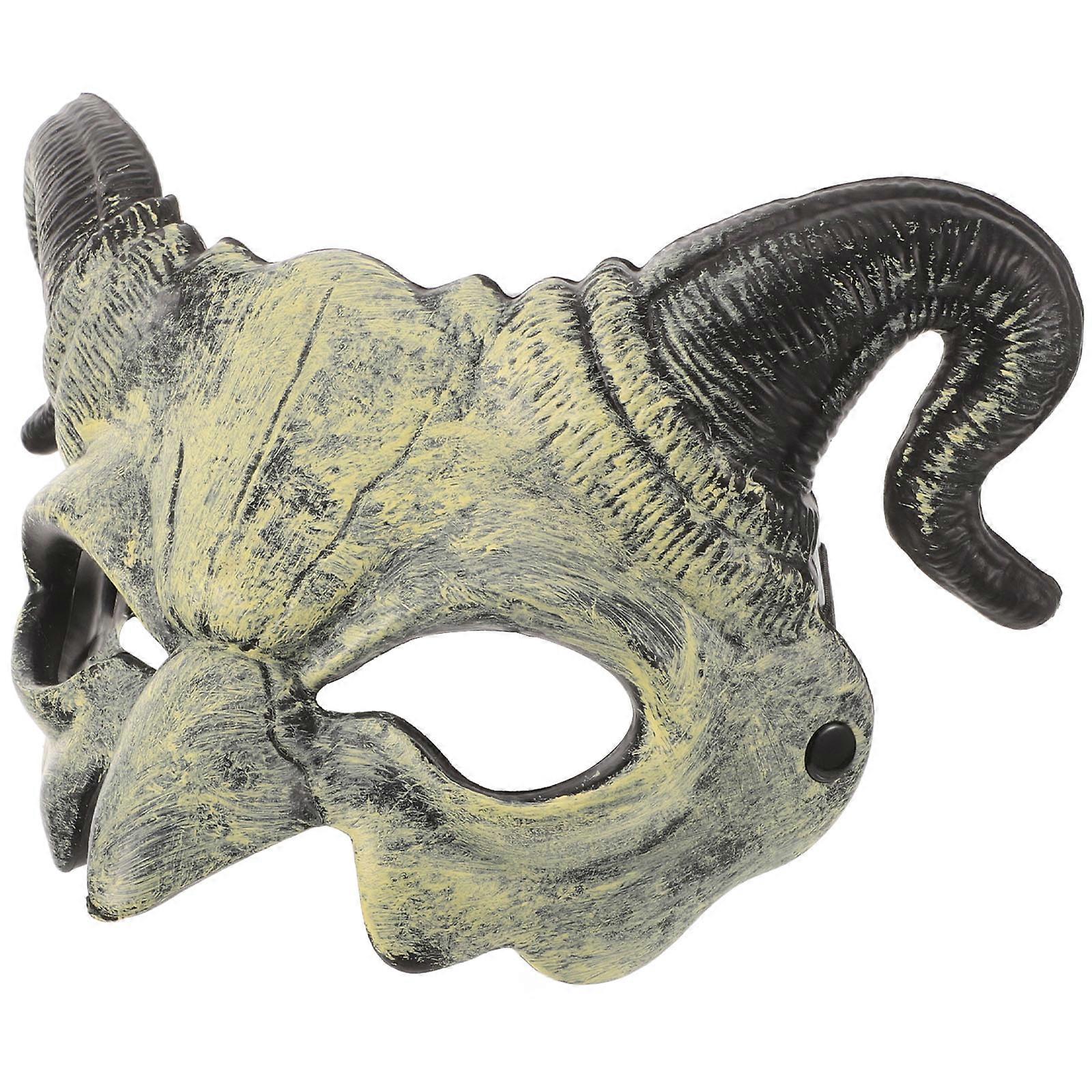 Mask with Horns – Scary Half Face Ghost Mask for Halloween, Masquerade & Cosplay Costumes