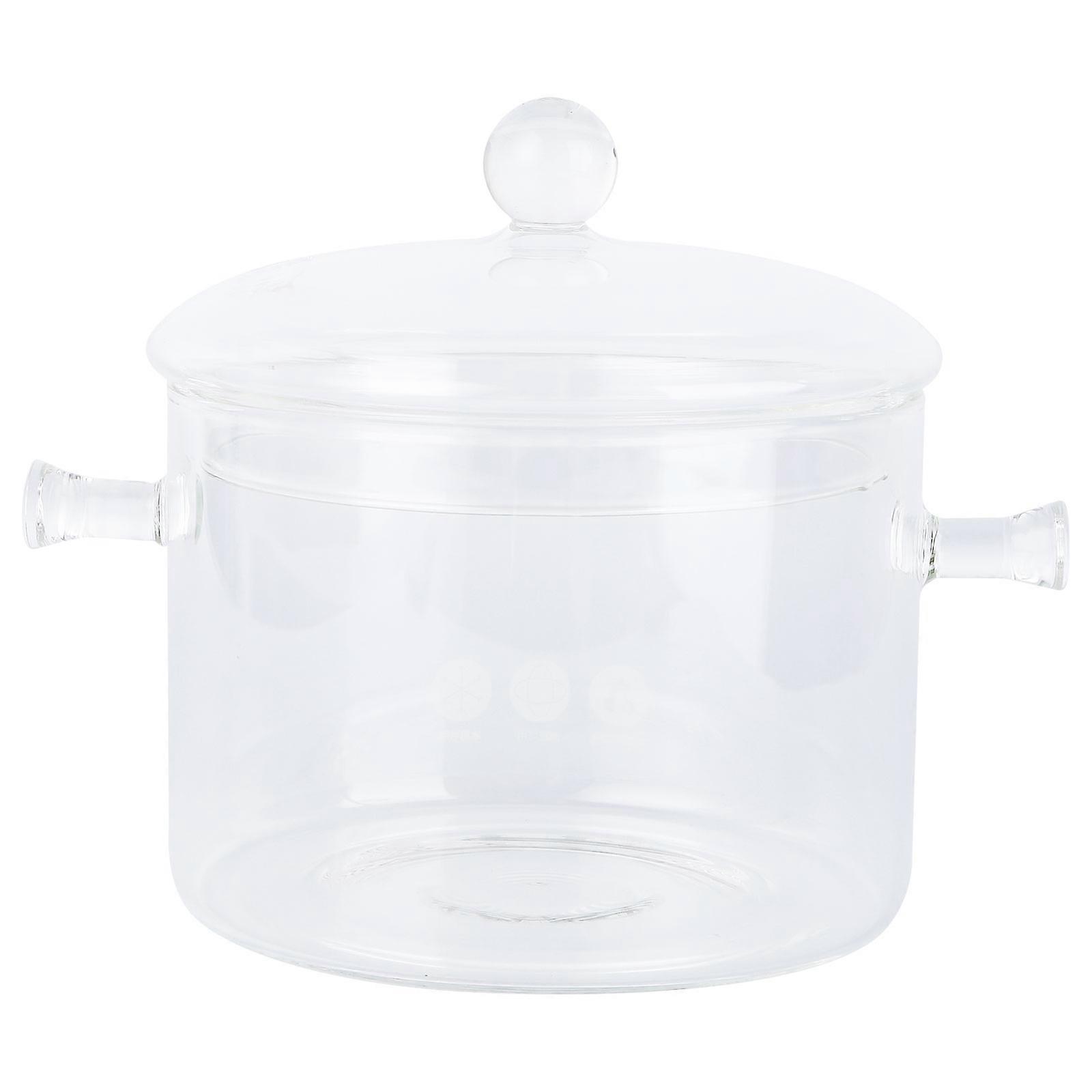 Clear Cooking Pot Borosilicate Glass Instant Noodle Bowl Multi Function Stew For Baby Food Preparation 1Pack