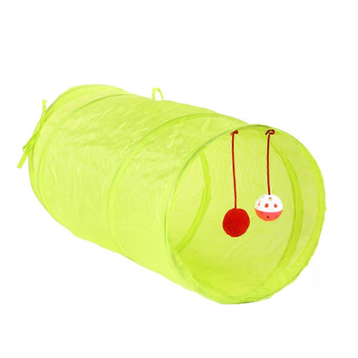Foldable Interactive Cat Tunnel for Indoor Pets, Fluorescent Green Foldable Cat Toy for Kittens and Adult Cats