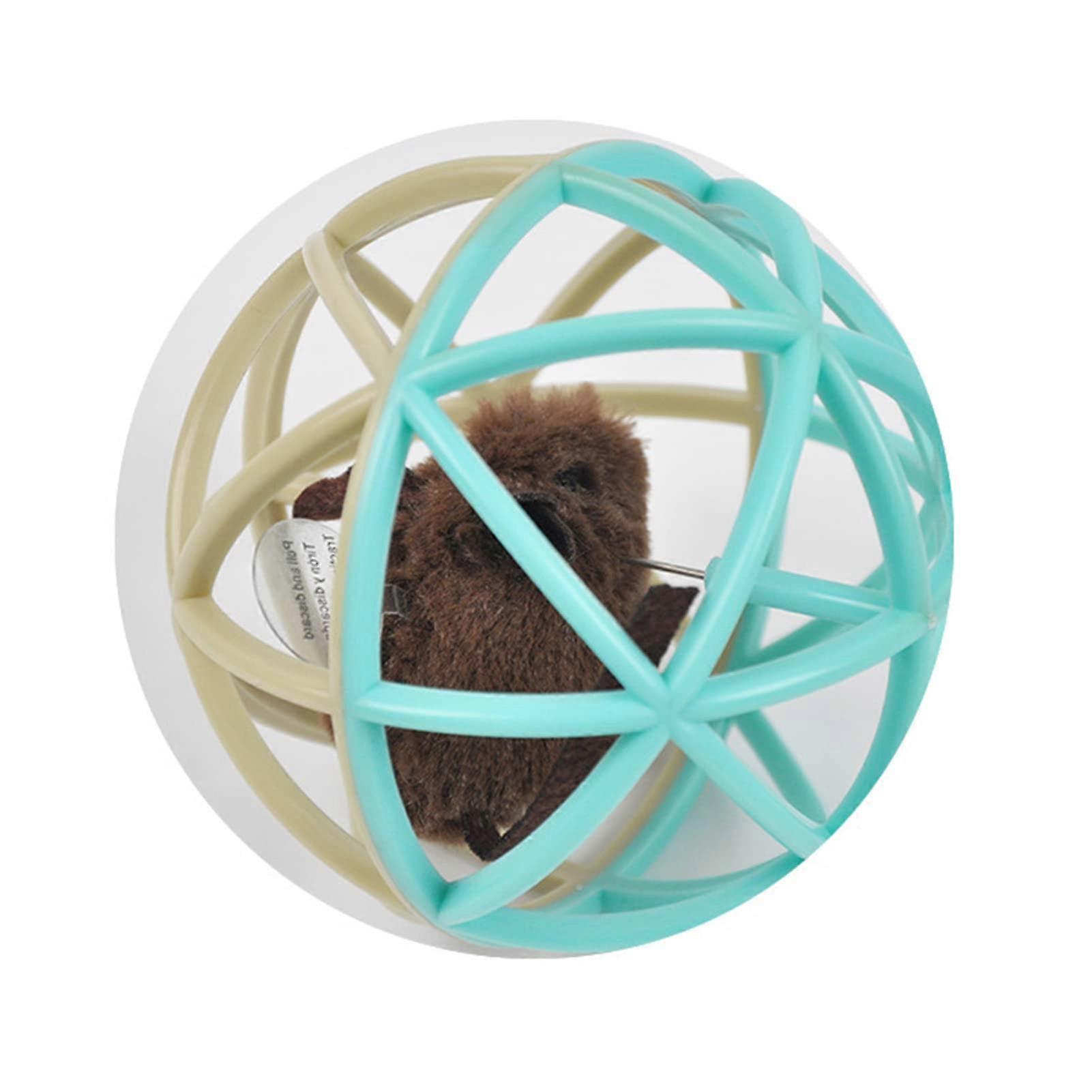 Cat Toy Ball Hollow Design Built In Artificial Mouse Colorful Interactive Catnip Toy Squeaky Mouse For Cats