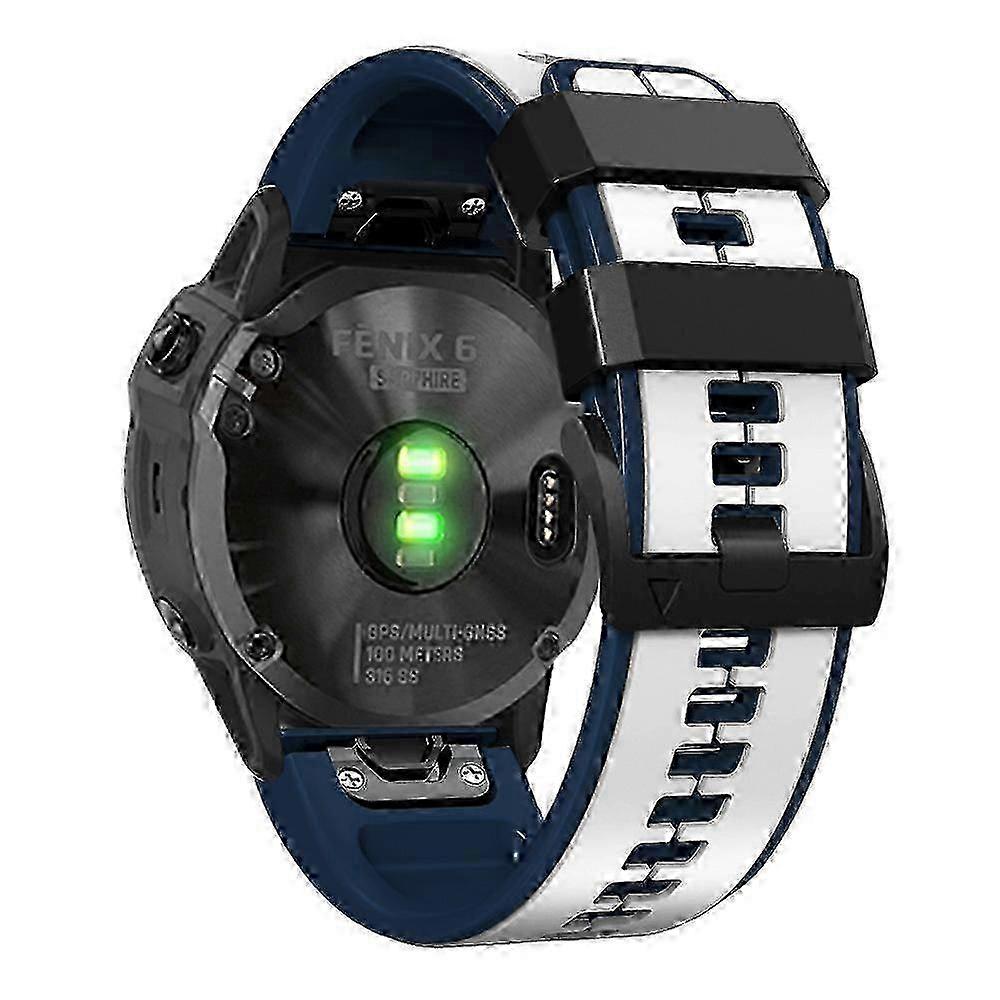 For Garmin Descent G1/fenix 7/fenix 6 Pro/fenix 5 Plus Dual Color Silicone Wrist Strap Smart Watch 2