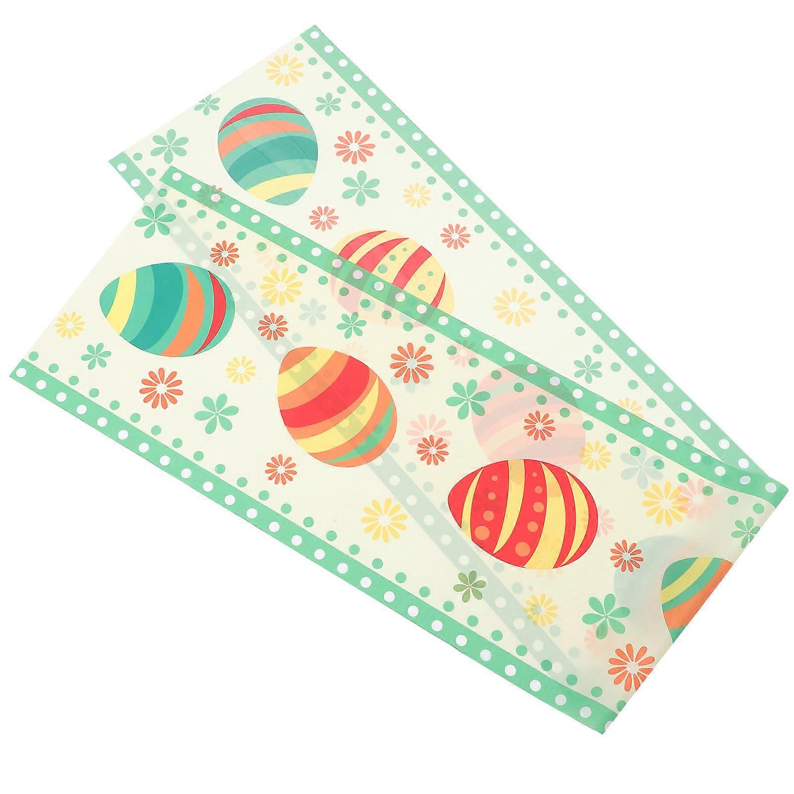 Spring Table Cloth Easter Eggs Pattern Rectangular Decorative Dining Room 1Pcs