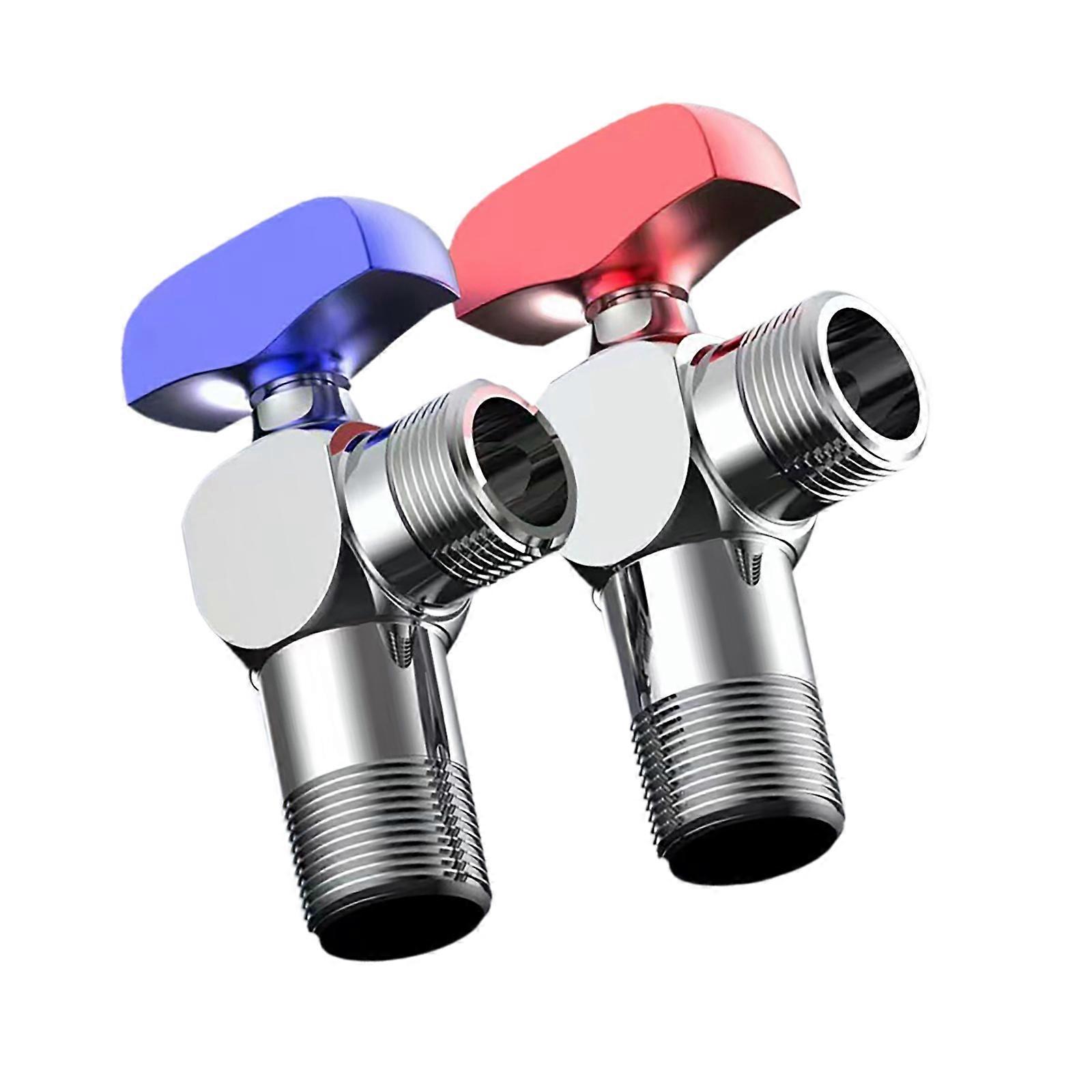 2pcs Brass Sqaure Valves 1/2inc Water Heater Switches with Easy Installation Stable Sealing Performances for Home Use Multicolor