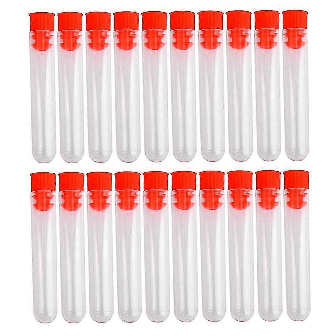 20 Pcs Non-Completed Plastic Test Tubes Lab Test Tool With Screw Cap parent