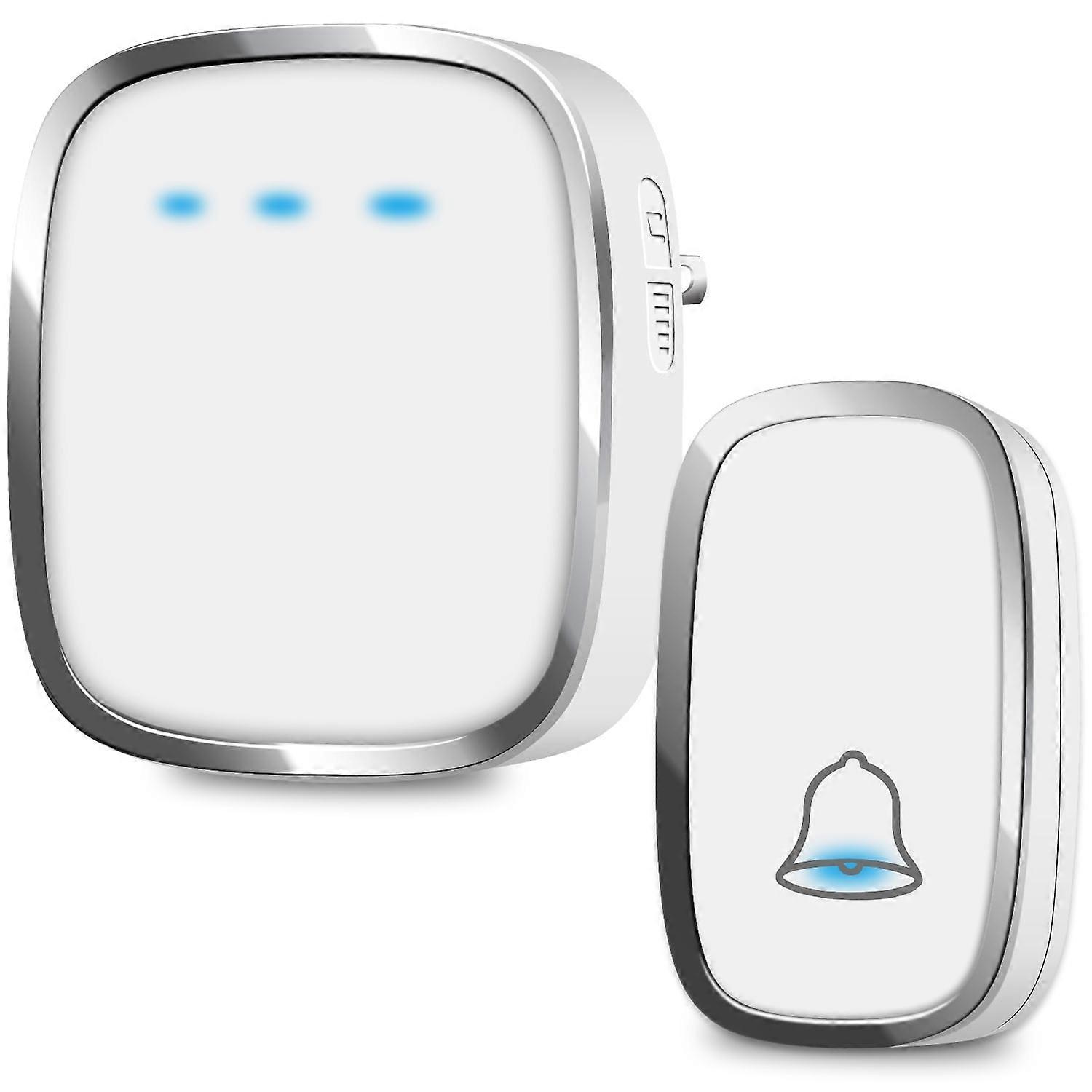 Wireless Doorbell Plug-Play Waterproof Bell Operating Range Up To 1000 Feet, Adjustable Volume, Qual