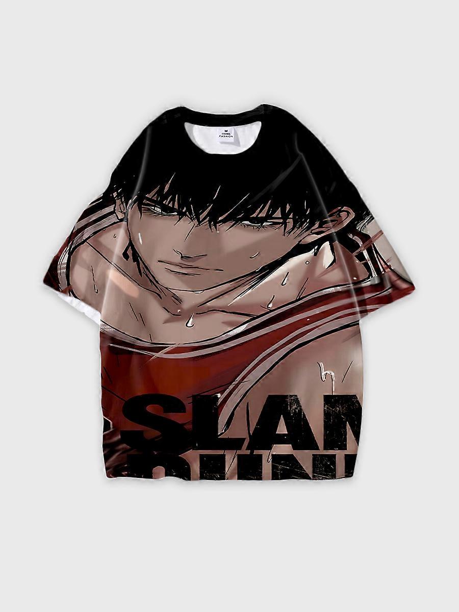 T-shirt round neck Role Pattern loose short sleeve C61