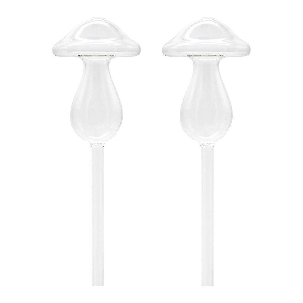 Self-Watering Device Glass Mushroom Shape For Garden Use 2Pcs
