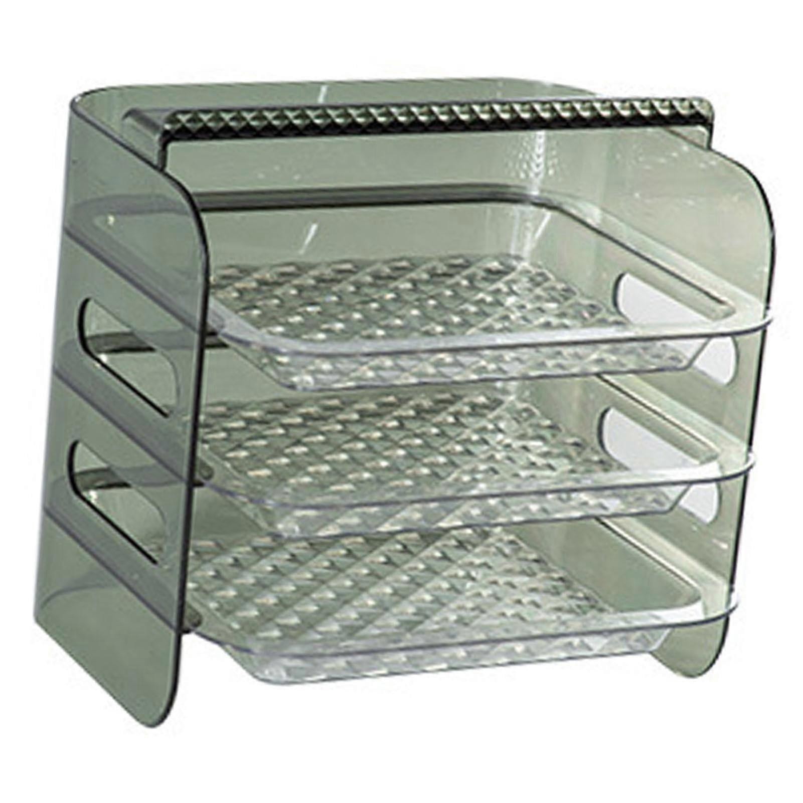 Multi Layer Food Tray Multifunctional Strong Capacity Durable Vegetable Fruit Preparation Plate 3 Layer Green